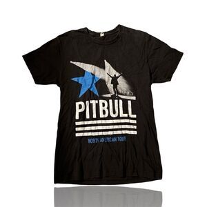 Pitbull North American Tour 2013 Black Graphic T-Shirt Size Small Unisex
